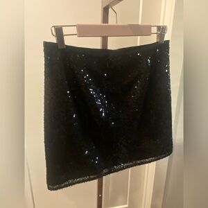 J. Crew Sparkling Black Lined Mini Skirt 6